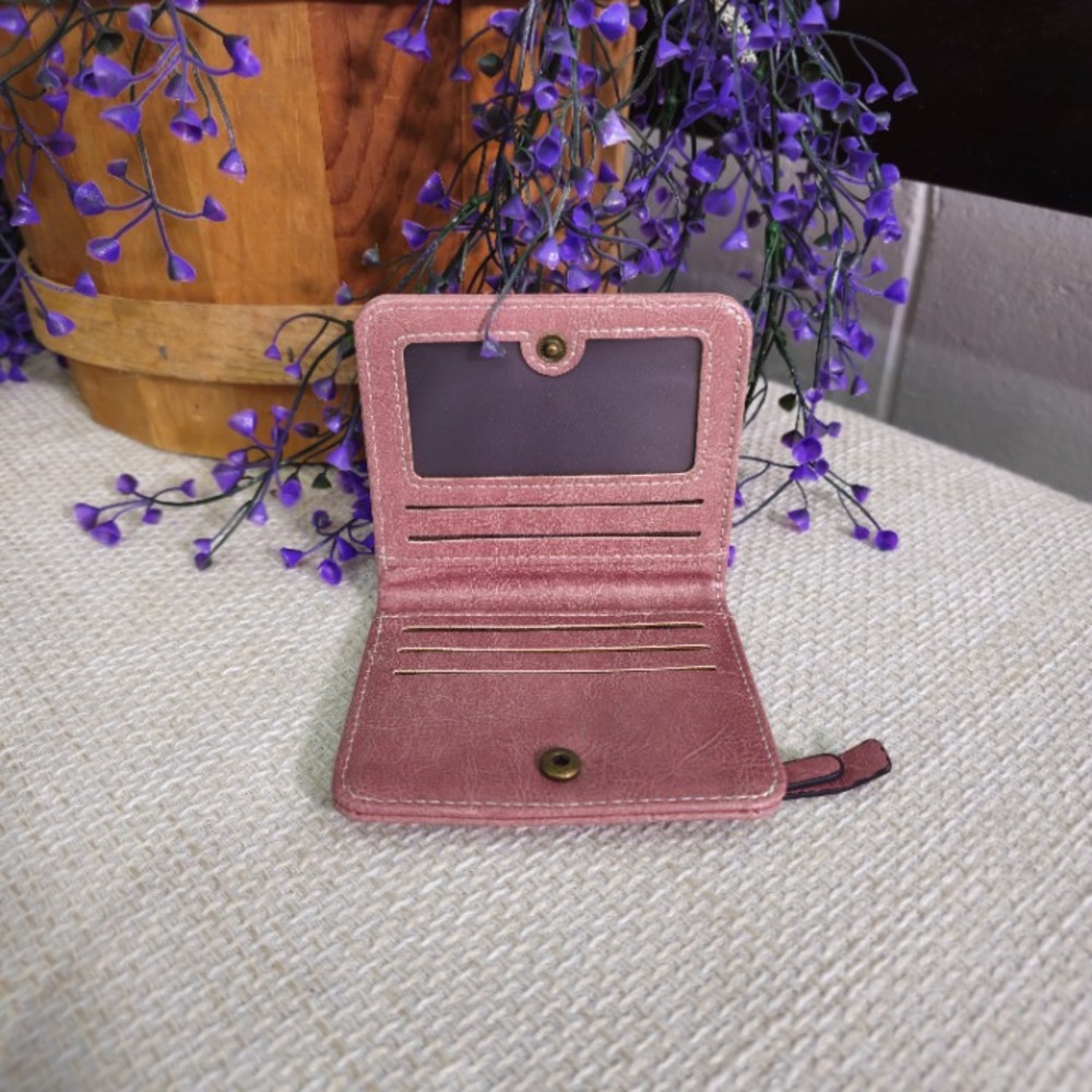 Gothic Cross Stud Bifold Snap Wallet | Blush Pink | 4x4in - Picture 3 of 8